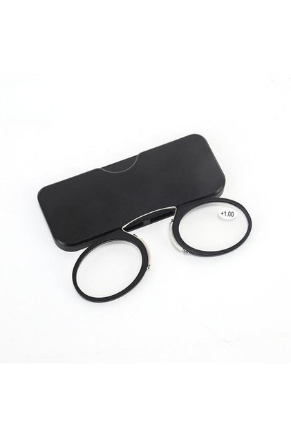 Rimless Clip-On Reading Glasses +2.00 Diopters, Ultra-Thin Portable Case