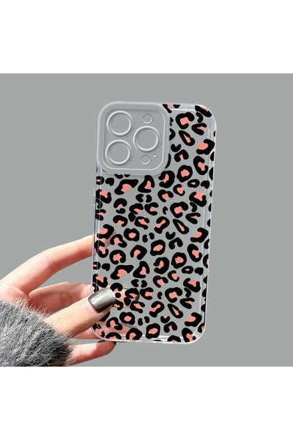 iPhone 16 Pro Max Compatible Camera Protected Anti-Shock Aesthetic Print Patterned Transparent Silicone Case