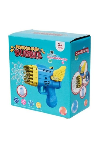 Pistol de făcut baloane interactiv, cu soluție de săpun și recipient incluse, multicolor