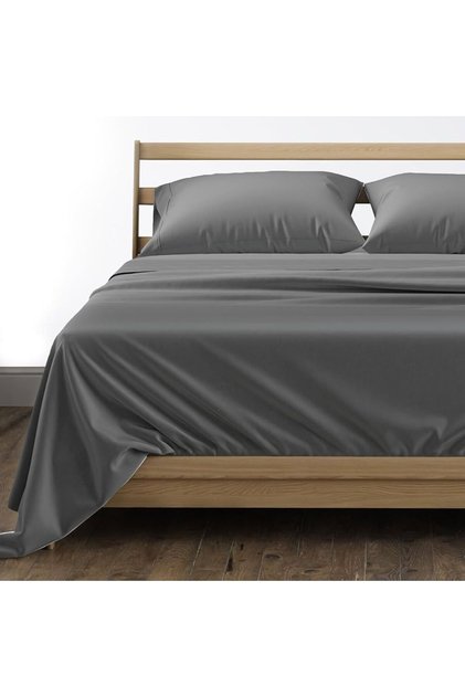 Cearșaf, 100% bumbac, uni Ranforce, 240x260 cm, gri antracit