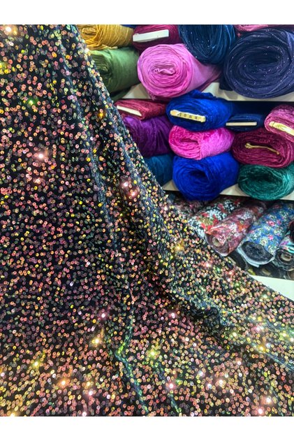قماش مخملي مزين بالترتر عالي الجودة