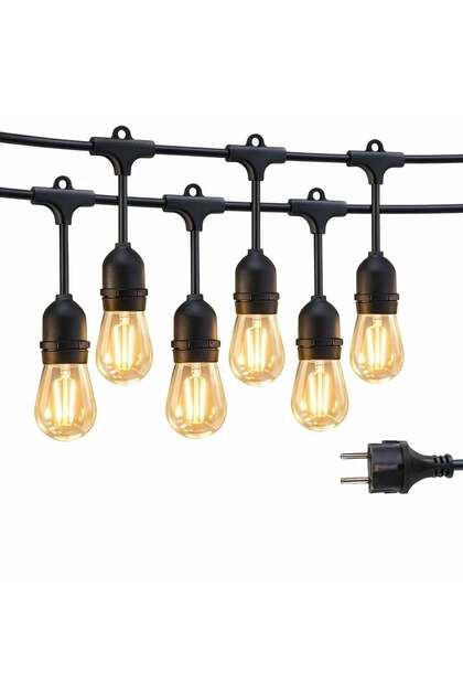Ghirlandă luminoasă cu încărcare prin priză, Lungime 5 metri, 10 becuri LED, Lumină caldă