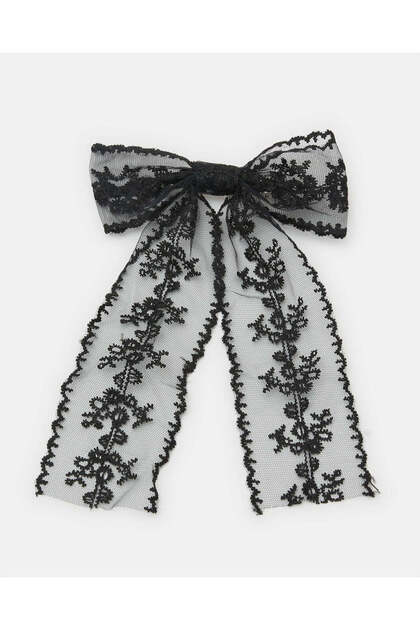 Women Black Embellished Hair Clip