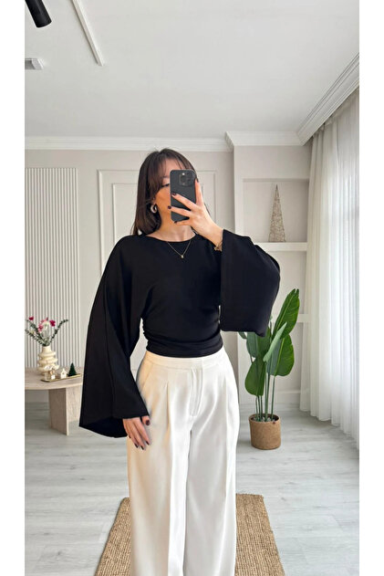 Salaş Kol Bele Oturan Model Bluz