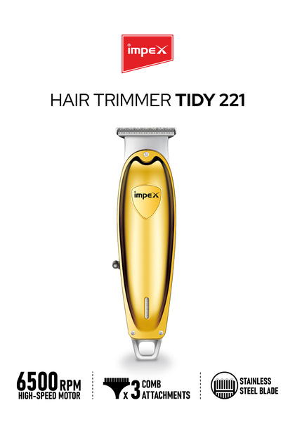 Tidy 221 Hair Trimmer 6500RPM, 600mAh Li Battery, USB 5V, 3 Combs, Steel Blade, 2Yr