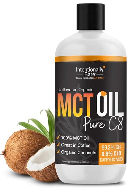 زيت MCT عضوي نقي C8 من - كيتو، باليو، فيغان - للقهوة والمشروبات والسلطات - 10 عبوات
