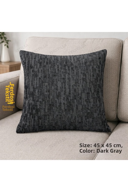 Velvet Dark Gray Throw Pillow Cover Woven Decorative Cushion Pillowcase