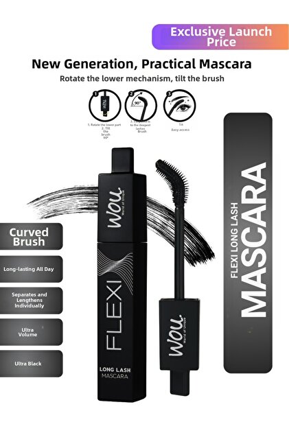 Flexi Mascara / Extra 4 Effects - Long, Curly, Voluminous, Separates Each Individual Lash - Black Lashes.
