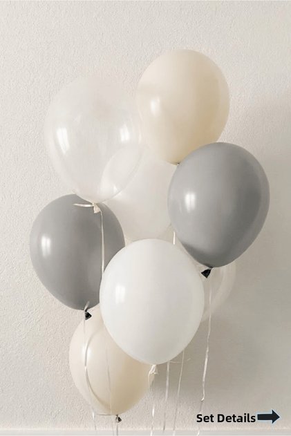 White Sand White Gray Transparent Balloon Set 16 Pieces Birthday Party Balloon Party Decoration