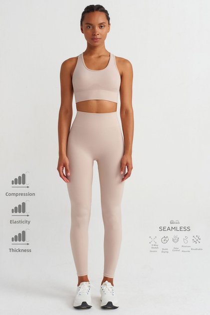 Κολάν Push Up Jacquard Recovery σε χρώμα μελιτιάς