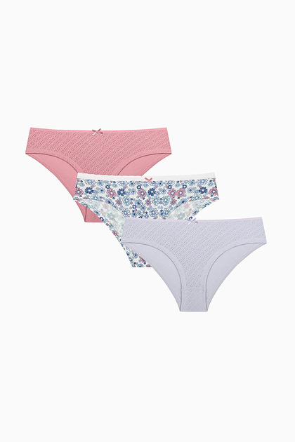 Multicolour Spring Garden Pointel Hipster - Pack of 3 Briefs