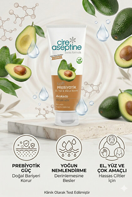 Cire Aseptine Soft Avokado Prebiyotik Nemlendirici Bakım Kremi 75
