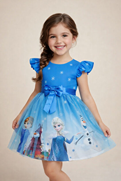 bebeksy Girl's Pink Frozen Elsa Dress, Birthday, Party Dress 5-12 Years Old- Trendyol bebeksy Girl's Pink Frozen Elsa Dress, Birthday, Party Dress 5-12 Years Old- Trendyol