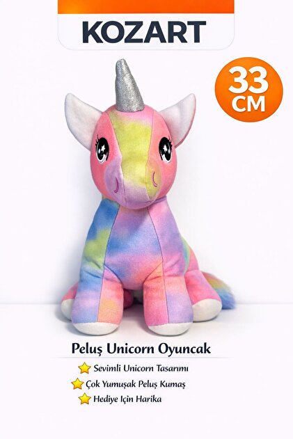33 Cm Peluş Boynuzlu At Unicorn Uyku Arkadaşı Eğlenceli Çocuk Oyuncağı