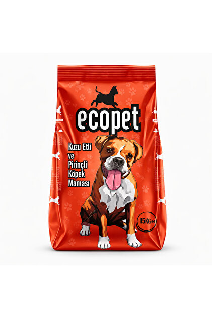 ECOPET 15 KG Kuzu Etli Pirinçli Yetişkin Köpek Maması – Tüm Irklar