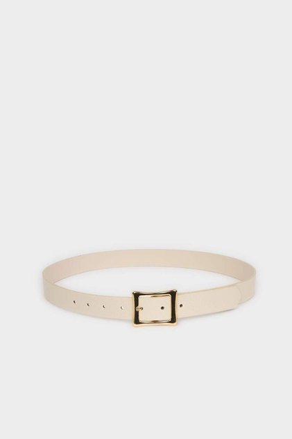 Women's Rectangular Buckle Faux Leather Daily Belt H5024Axns