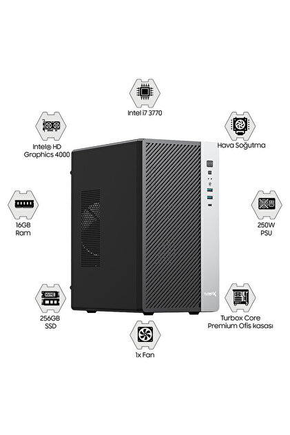 TURBOX Tx6631 Intel Core i7 3770 16GB Ram 256GB SSD Oem Paket