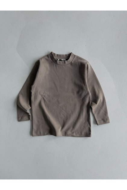 Children's 100% Cotton Basic Long Sleeve T-Shirt Brown 3–9 Age Rg Brand Rg1703