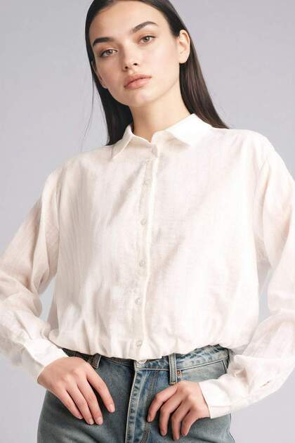 100% Cotton Oversized Shirt H1928Ax26Sp