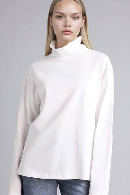 100% Cotton Relax Fit Half Turtleneck Premium T-Shirt G9576Ax26Sp