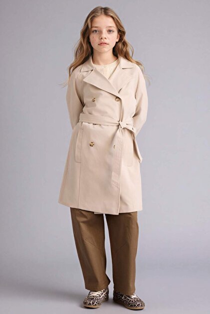 Defacto Trench Coat for Girls F9733A826Sp- Trendyol
