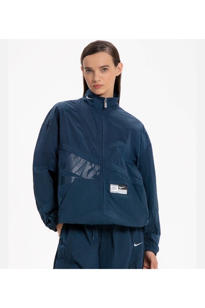 Nike Street Woven Jacket oversize Kadın Lacivert Ceket ASLAN SPORT