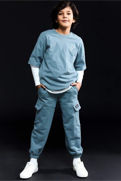 Elastic Waist Cargo Pocket Jogger Sweatpants for Boys G6152A826Sp