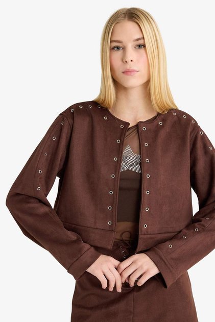 Crop Suede Jacket G2625Ax25Au
