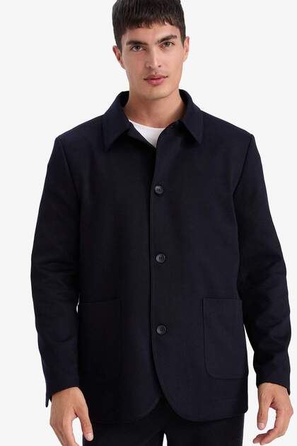 Regular Fit Polo Collar Blazer Jacket G3832Ax25Wn