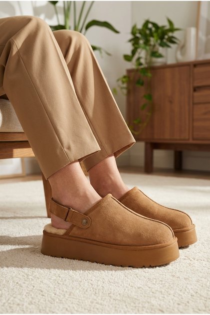 Hobart pentru femei, iarnă cu blană sandale Design cu vârf închis și căptușit cu blană Cinnamon Tan
