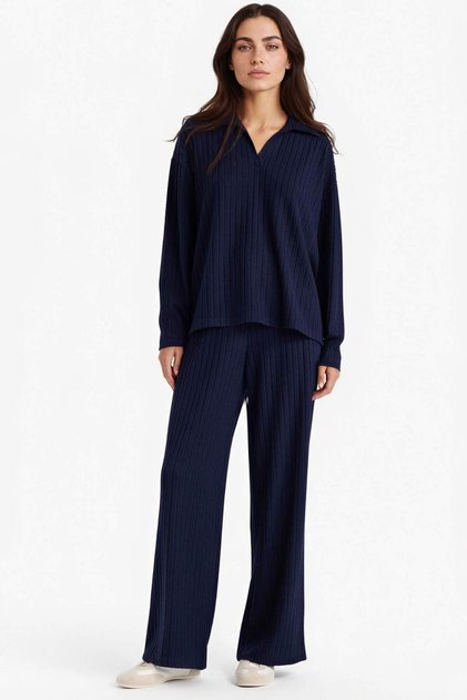 Wide Leg Corduroy Camisole Elastic Waist Trousers F1012Ax25Au