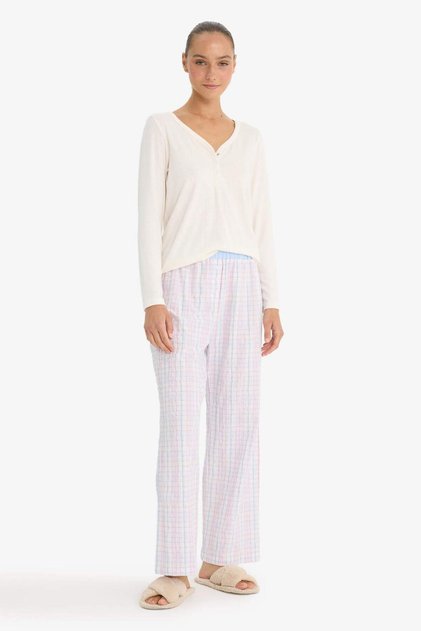 Regular Fit Long Length Seersucker Textured Pajama Bottoms F8935Ax25Hs
