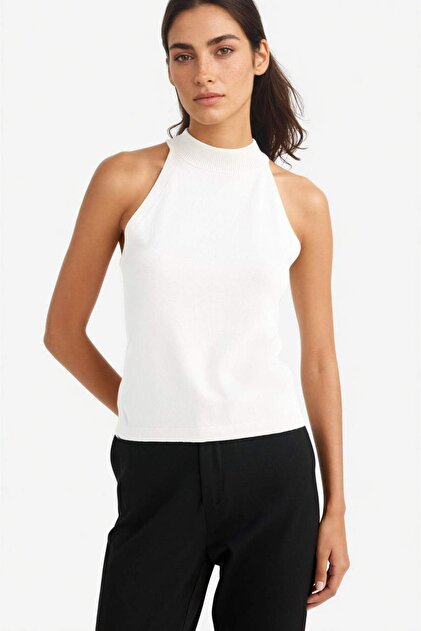 Fitted Halter Neck Knitwear Undershirt F7282Ax25Au
