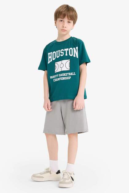 2-Piece Set Printed Short-Sleeved T-Shirt Elastic Waist Shorts Boys F1227A825Hs