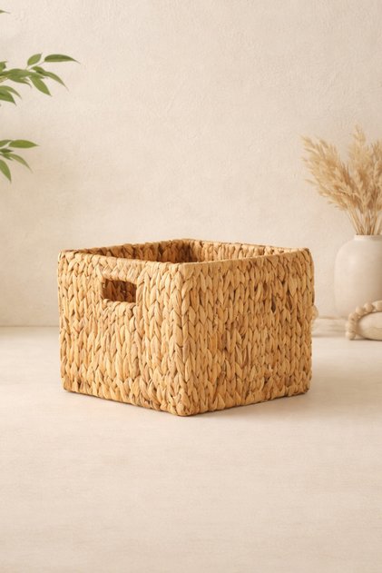 Wicker Water Hyacinth 28X28X23 Organizer/Organizer/Toy Basket/ Cobalt Pcs