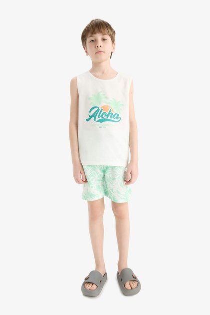 2-Piece Set Printed Athlete Swim Shorts for Boys E7591A825Hs