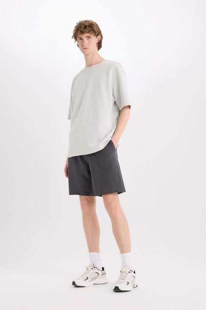 100% Cotton Slim Fit Slim Fit Skinny Leg Pocket Basic Straight Shorts B8673Ax25Sm