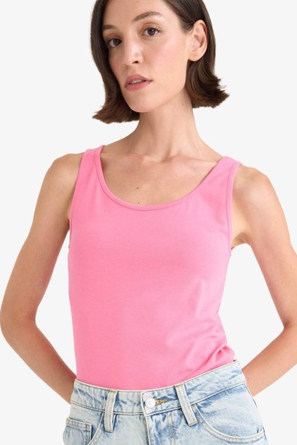 Slim Fit Basic Plain Round Neck Undershirt I1059Az25Sm