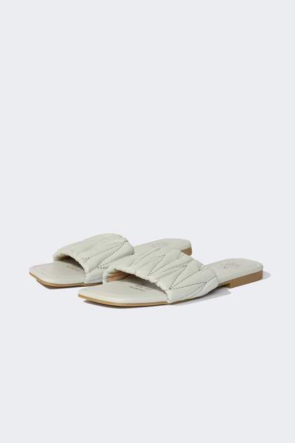 Women's Flat Sole Faux Leather Slippers D8977Ax25Sm