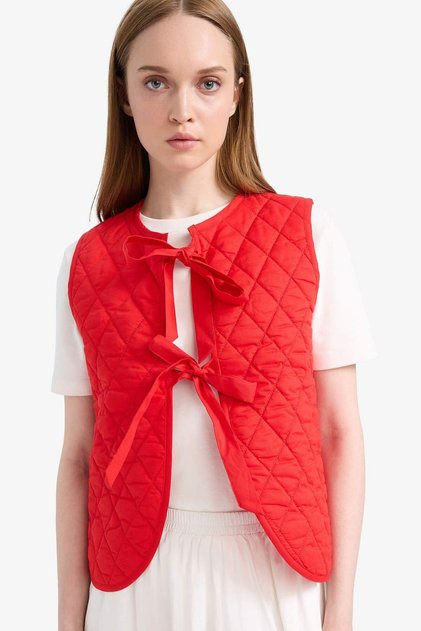 Crew Neck Tie-Up Cotton Vest F2723Ax25Sp