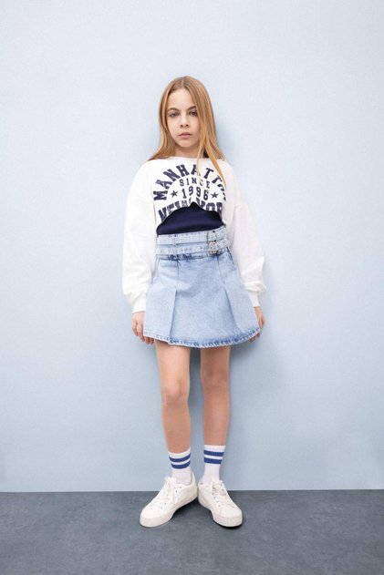 100% Cotton Jean Shorts Skirt Girls E0006A825Sm