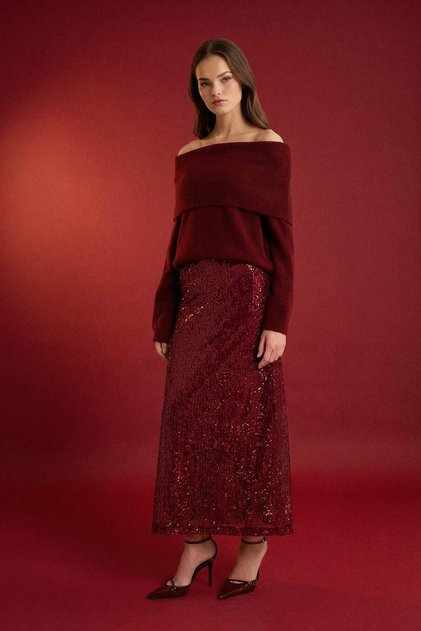 Skirts - Burgundy - Maxi
