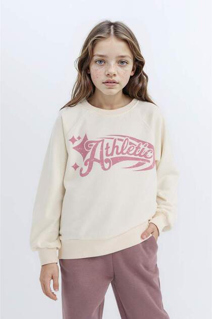 Relax Fit Crew Neck Printed Sweatshirt for Girls D6988A824Wn