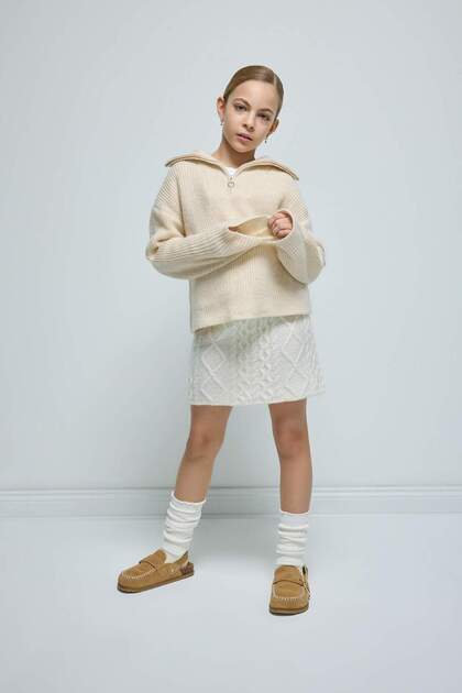 Hair Braided Knitwear Skirt Girls D1390A824Wn