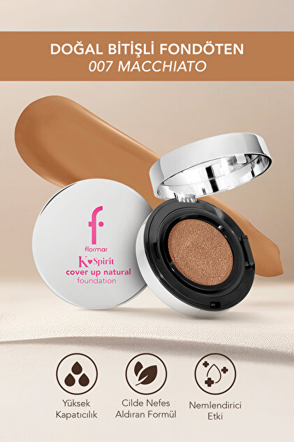 K-Spirit Cover Up Yoğun Kapatıcı Pürüzsüz Doğal Bitişli Cushion Fondöten - 007 Macchiato