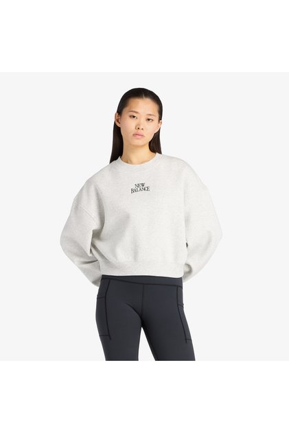 Linear Heritage Fleece Kadın Gri Sweatshirt