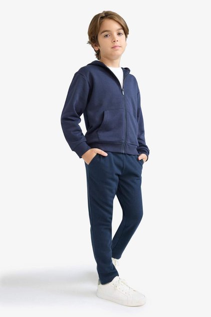 Boy's Navy Blue Stretch Waisted Straight Leg School Sweatpants X6955A624Au