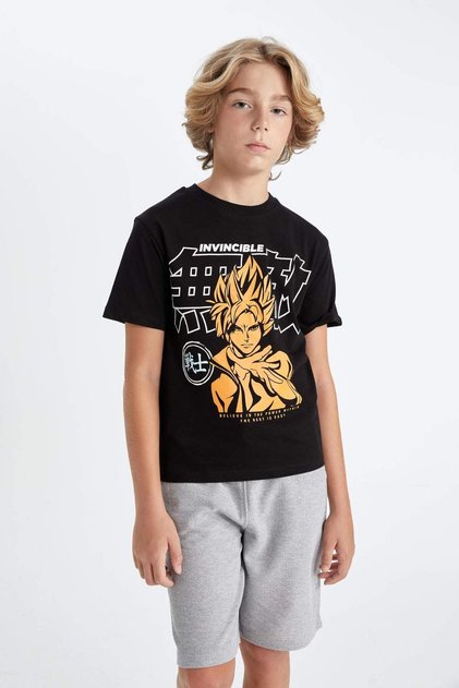Crew Neck Printed Short Sleeve T-Shirt for Boys A0449A824Hs
