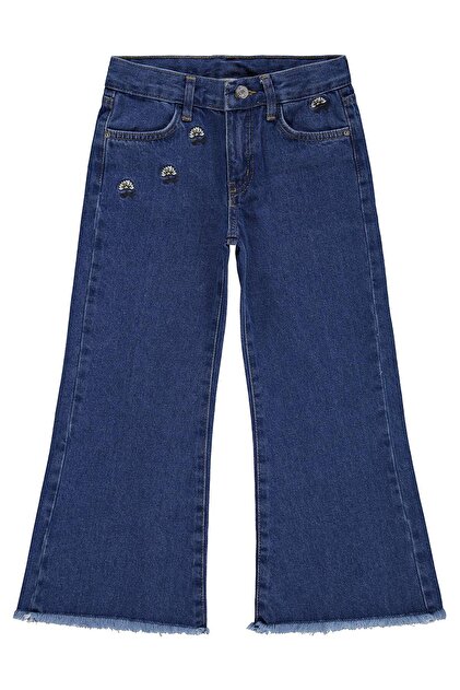 Floral Embroidered Pants for 6-9 Years Old - Blue 9-10 Years Old