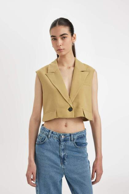 Defacto Crop Blazer Yelek D1199AX24SM - Fiyatı, Yorumları